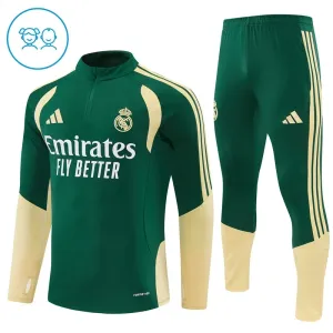 Real Madrid Dětský Tréninková Souprava s Mikinou na 1/4 Zip 2026/27 Zelená