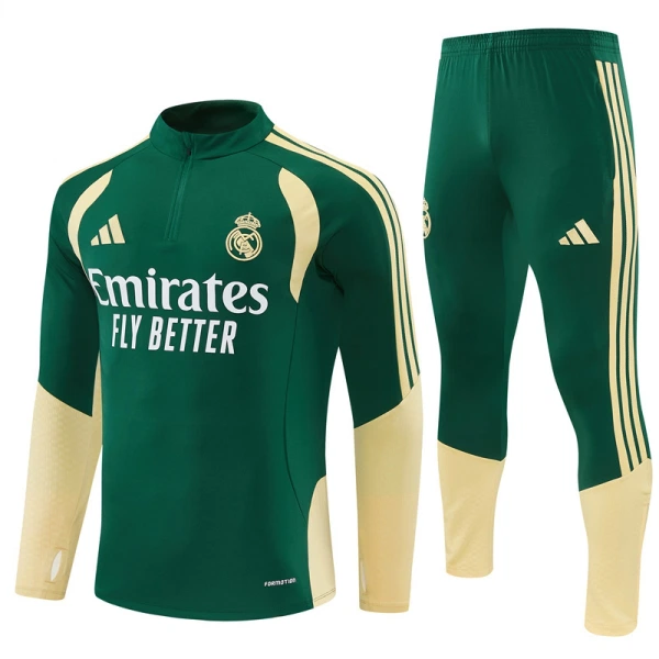 Real Madrid Tréninková Souprava s Mikinou na 1/4 Zip 2026/27 Zelená