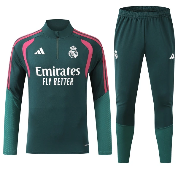 Real Madrid Tréninková Souprava s Mikinou na 1/4 Zip 2026/27 Zelená
