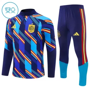 Španělsko Dětský Tréninková Souprava s Mikinou na 1/4 Zip 2026/27 Modrá