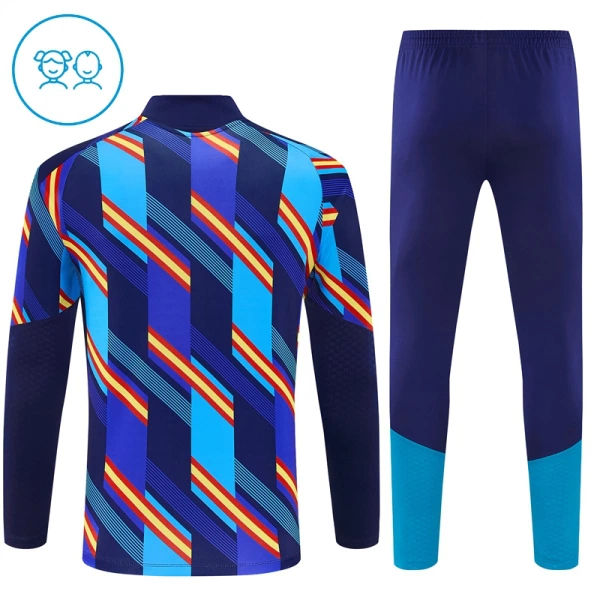 Španělsko Dětský Tréninková Souprava s Mikinou na 1/4 Zip 2026/27 Modrá