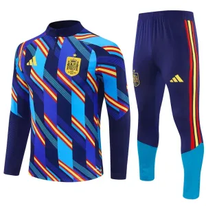 Španělsko Tréninková Souprava s Mikinou na 1/4 Zip 2026/27 Modrá